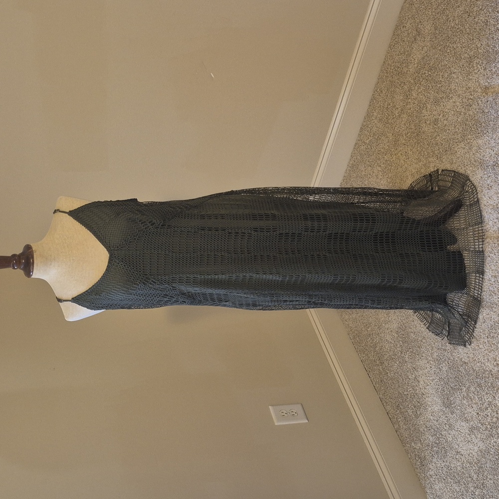 NWOT Cato Dark Green Spaghetti Strap Lace Maxi Dress Size XLP.